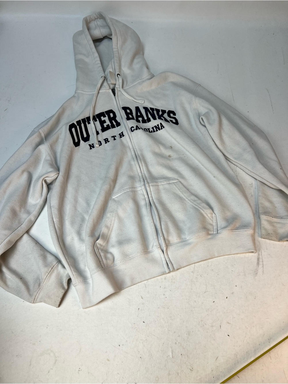 Outer Banks North Carolina White Zip-Up Hoodie